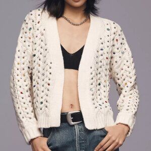 Anthropologie x Maeve Jewel Cable-Knit Cardigan